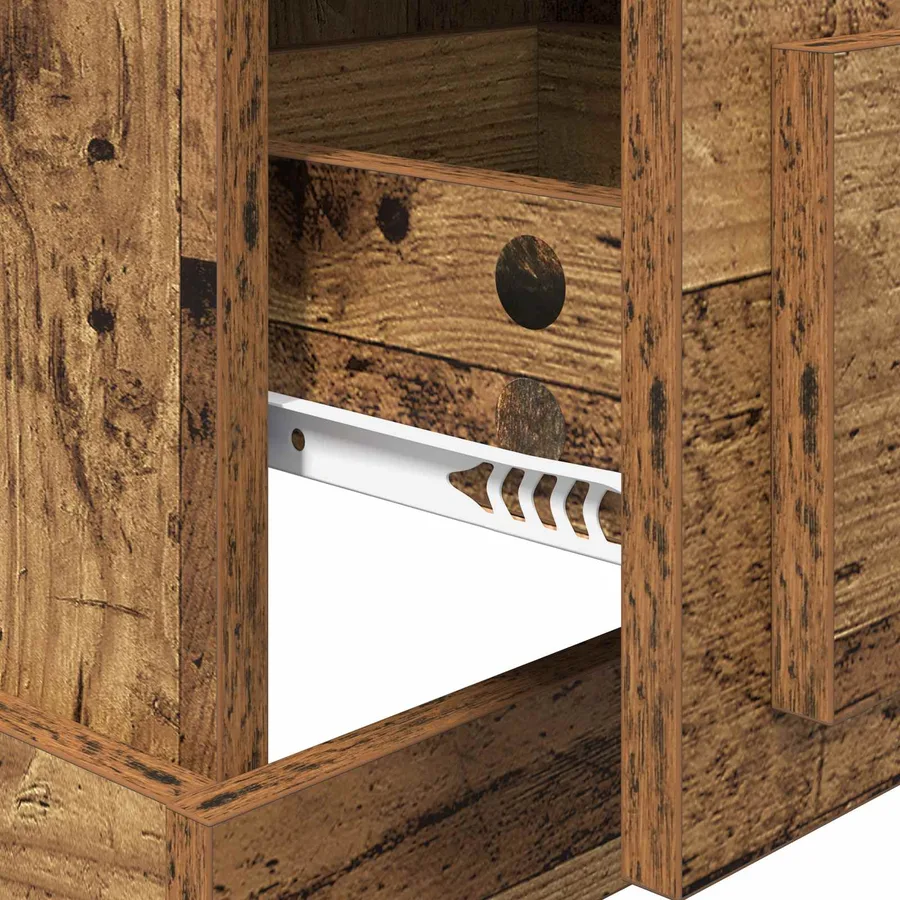 Cabinet de chevet avec tiroir Bois Ancien 39 x 39 x 67,5 cm - 9