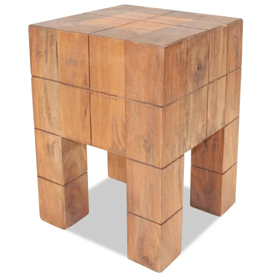 Tabouret bois d'acajou massif