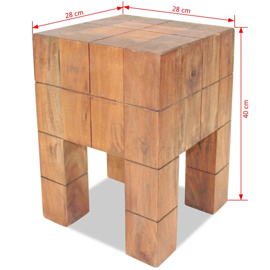 Tabouret bois d'acajou massif - 5