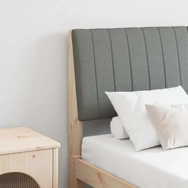 Tête de lit capitonnée Gris foncé 140 cm Pin massif