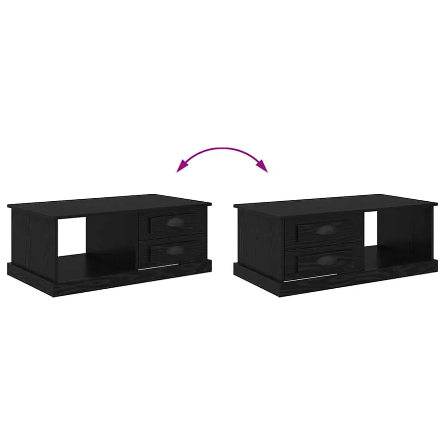 Table basse Chêne noir 90 x 50 x 35 cm Bois d'ingénierie - 11