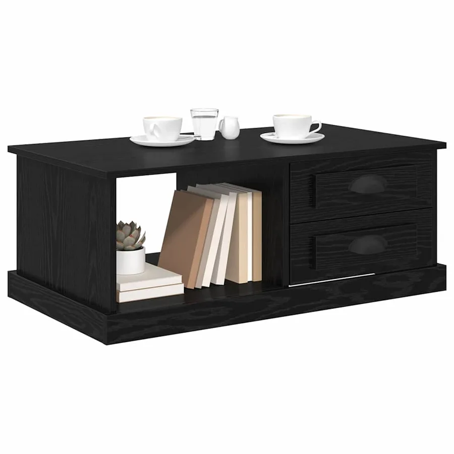 Table basse Chêne noir 90 x 50 x 35 cm Bois d'ingénierie - 3