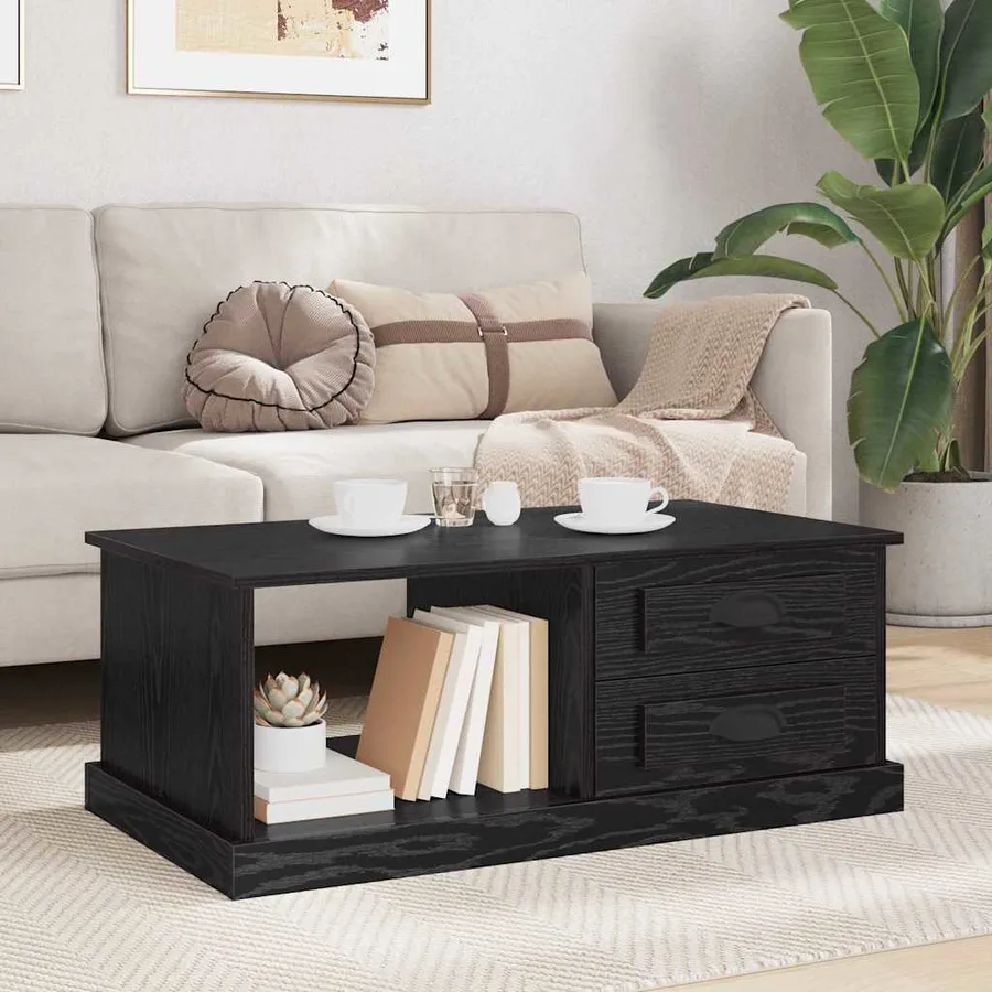 Table basse Chêne noir 90 x 50 x 35 cm Bois d'ingénierie - 4