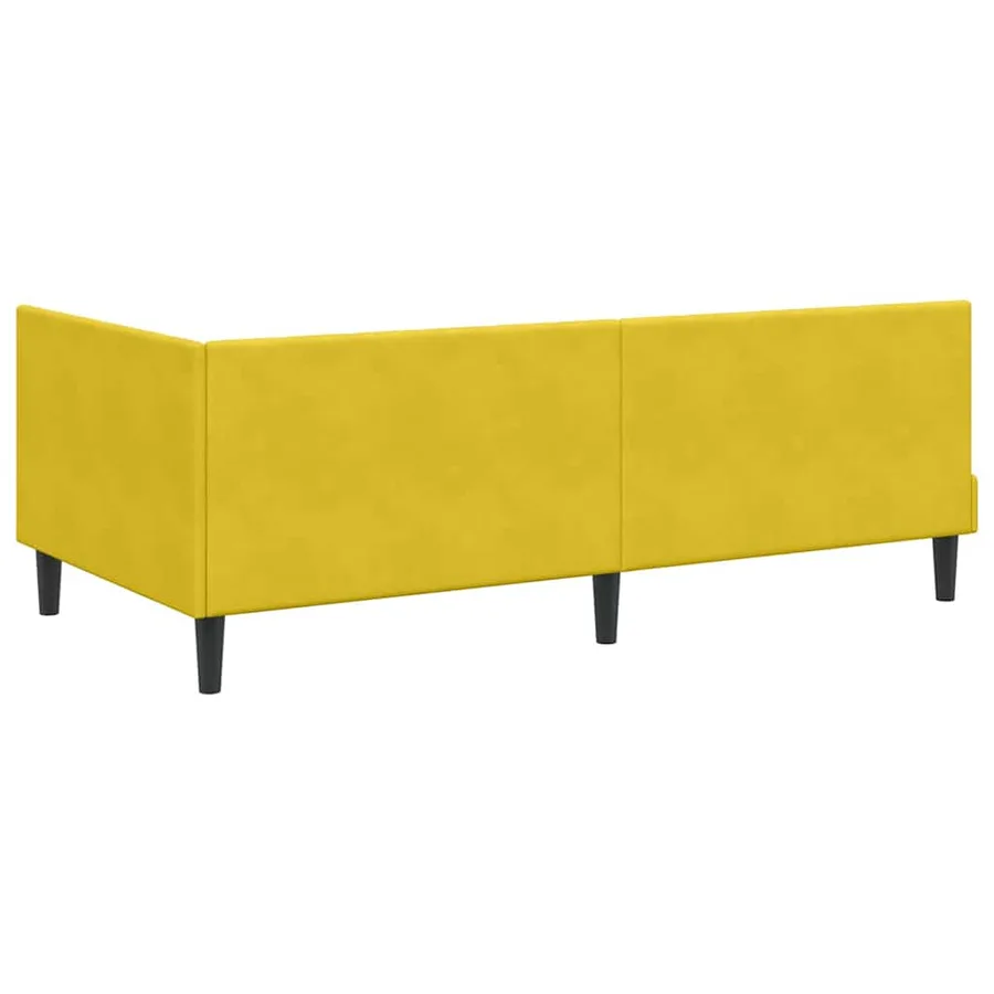 Cadre de lit d'angle avec matelas 2 pcs Jaune Velours - 9
