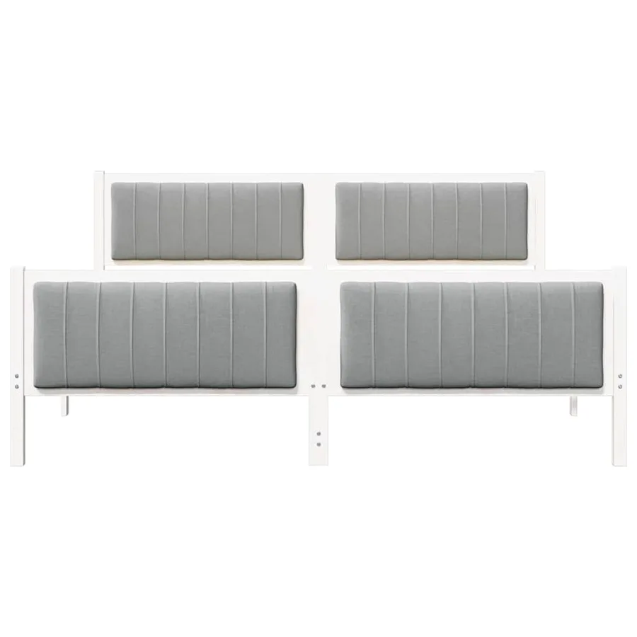 Cadre de lit avec tête de lit Blanc et gris clair 180 x 200 cm - 5