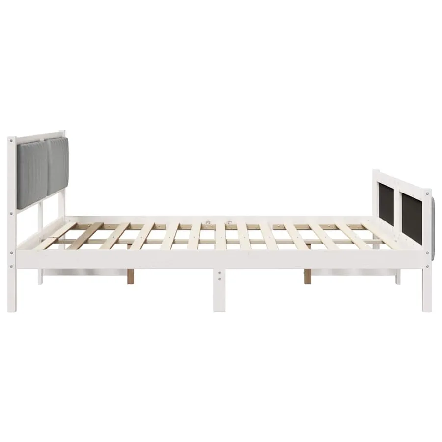 Cadre de lit avec tête de lit Blanc et gris clair 180 x 200 cm - 6