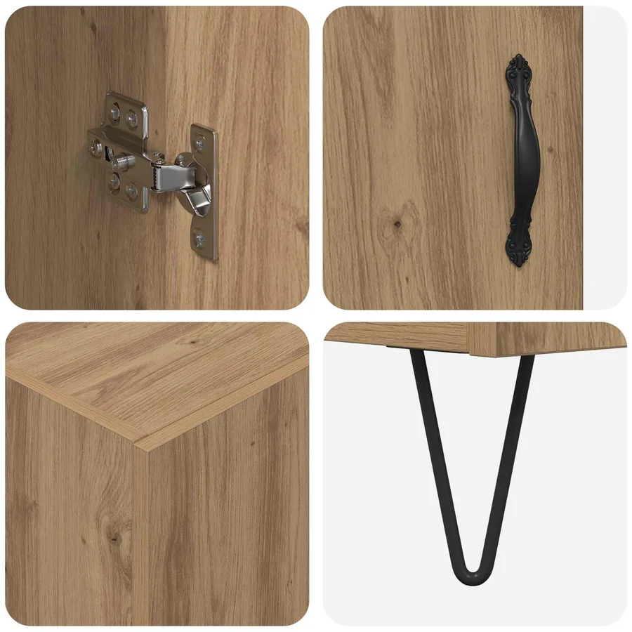 Haut Armoire Chêne artisanal 69,5 x 34 x 90 cm - 11