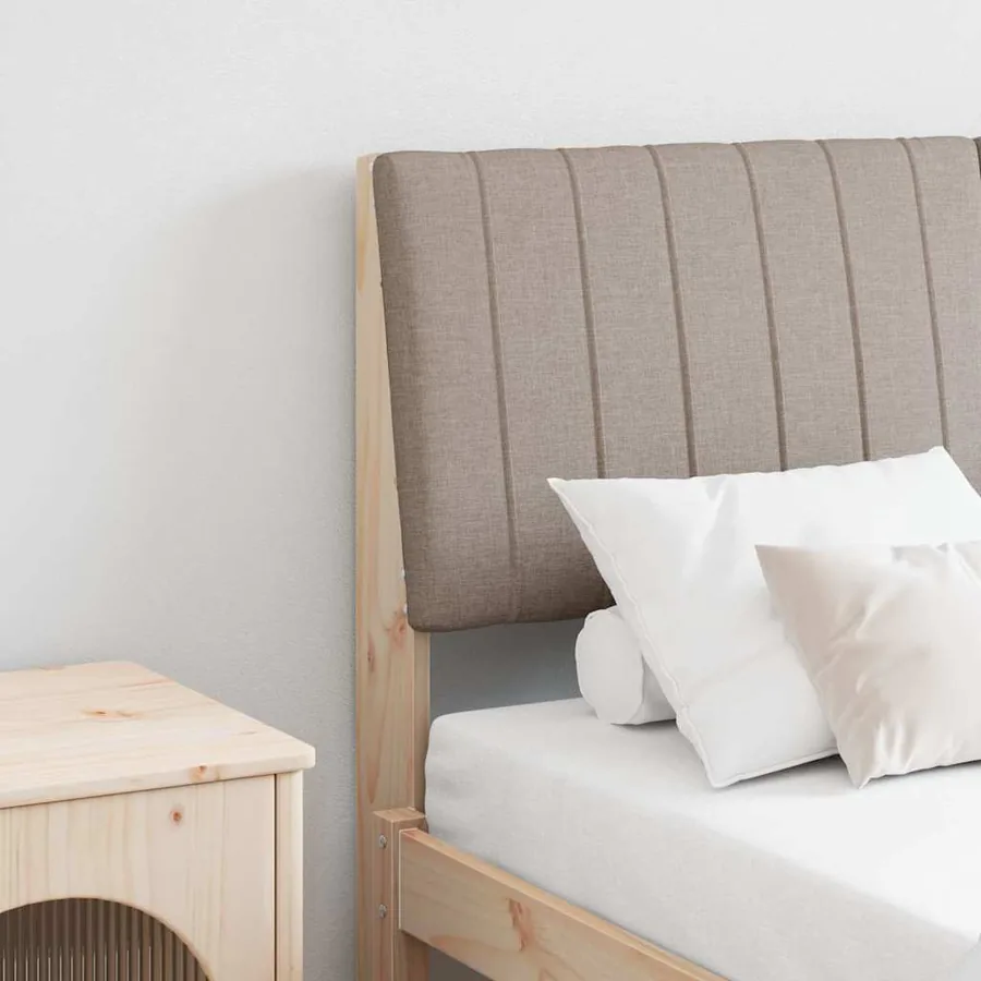 Tête de lit capitonnée Taupe 140 cm Pin massif