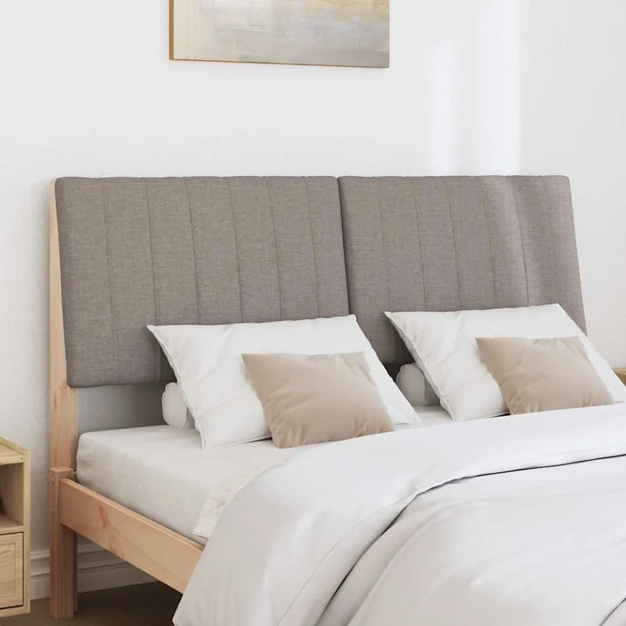 Tête de lit capitonnée Taupe 140 cm Pin massif - 3