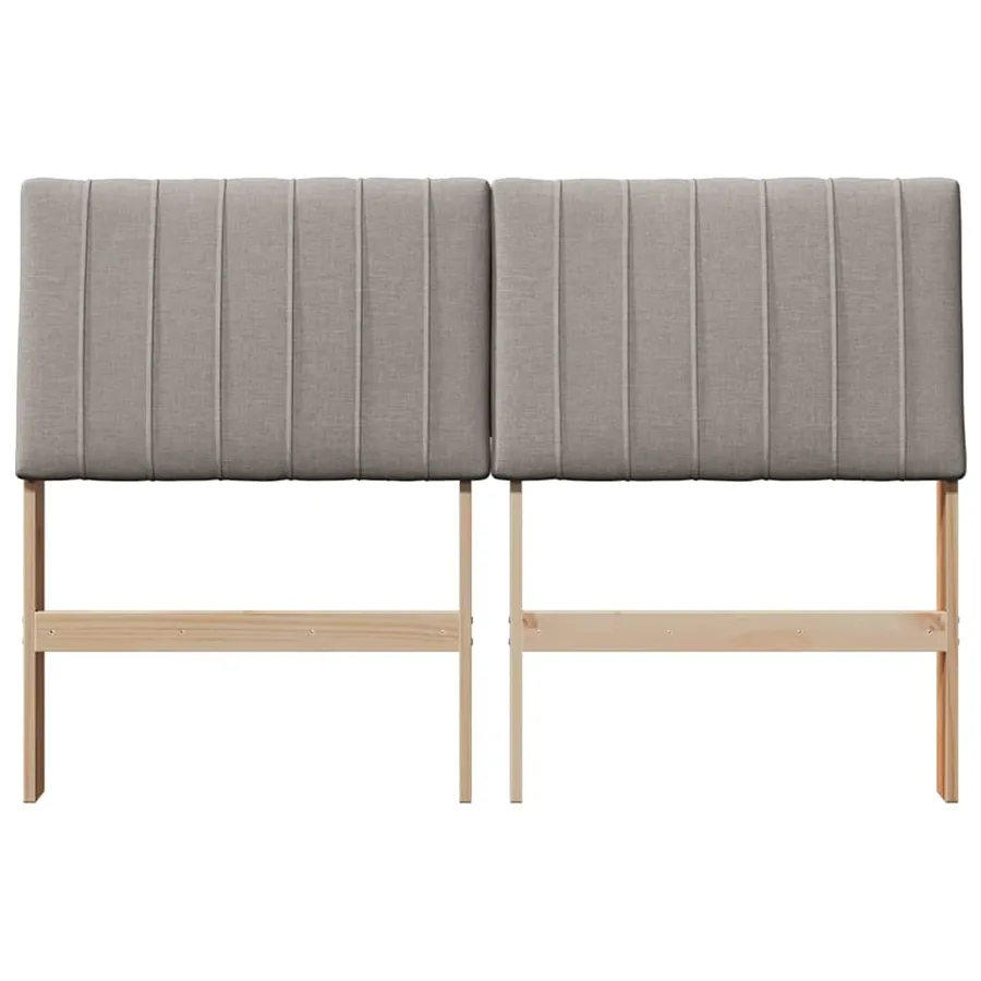 Tête de lit capitonnée Taupe 140 cm Pin massif - 4
