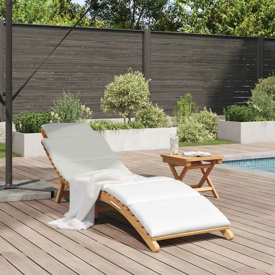 Transat de jardin Marron 198 x 55 x 58,5 cm Bois de teck massif - 3