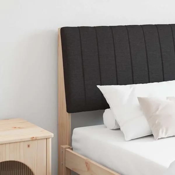 Tête de lit capitonnée Noir 200 cm Pin massif