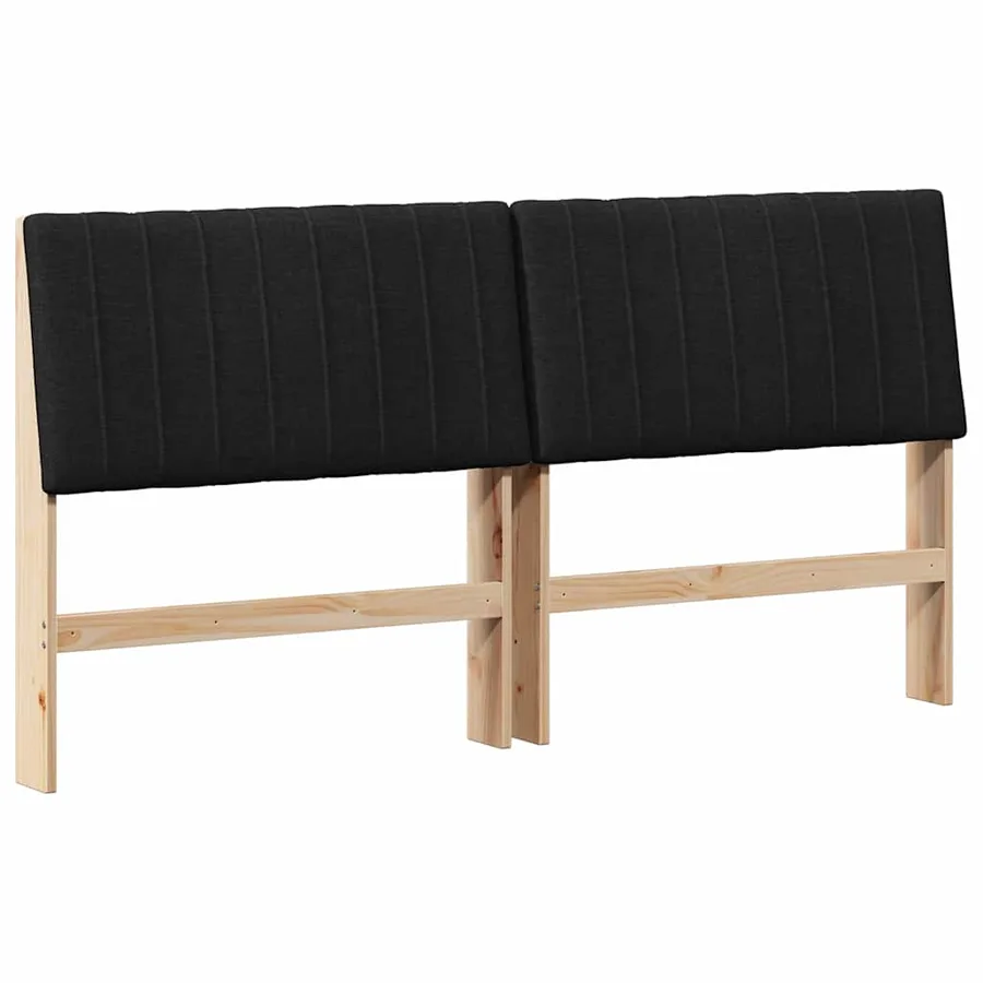 Tête de lit capitonnée Noir 200 cm Pin massif - 2