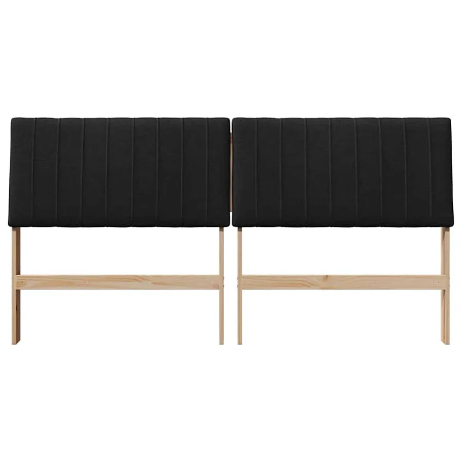 Tête de lit capitonnée Noir 180 cm Pin massif - 4