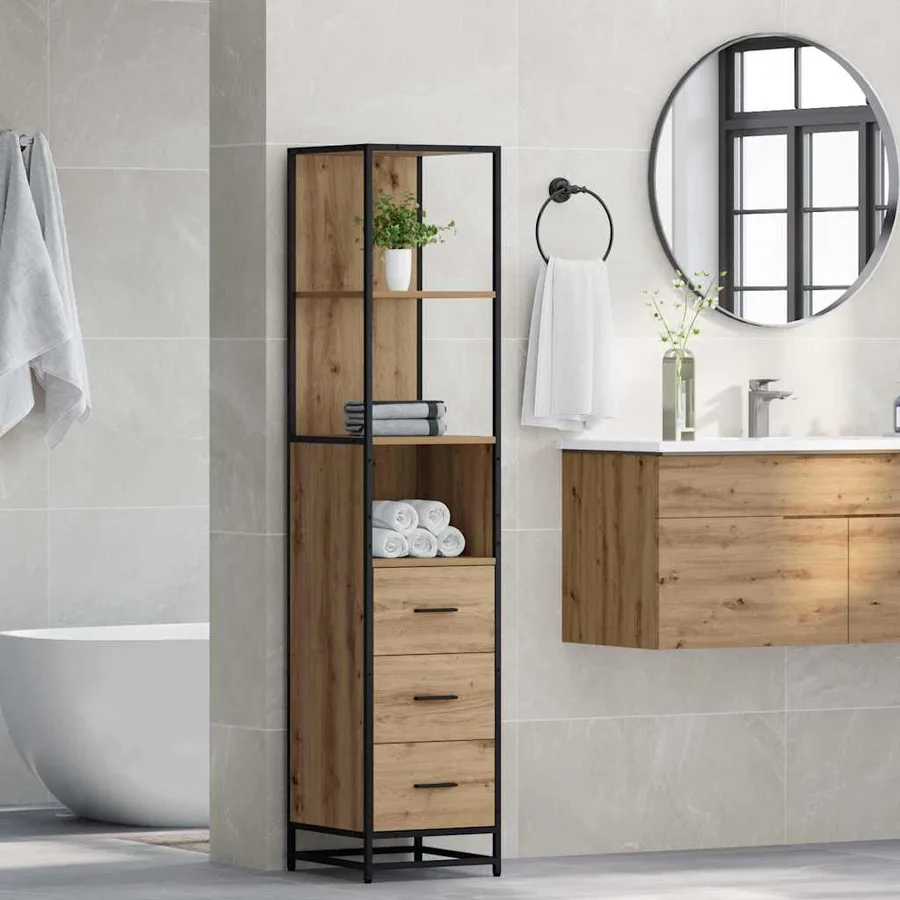 Ensemble de mobilier de salle de bain Chêne artisanal - 4