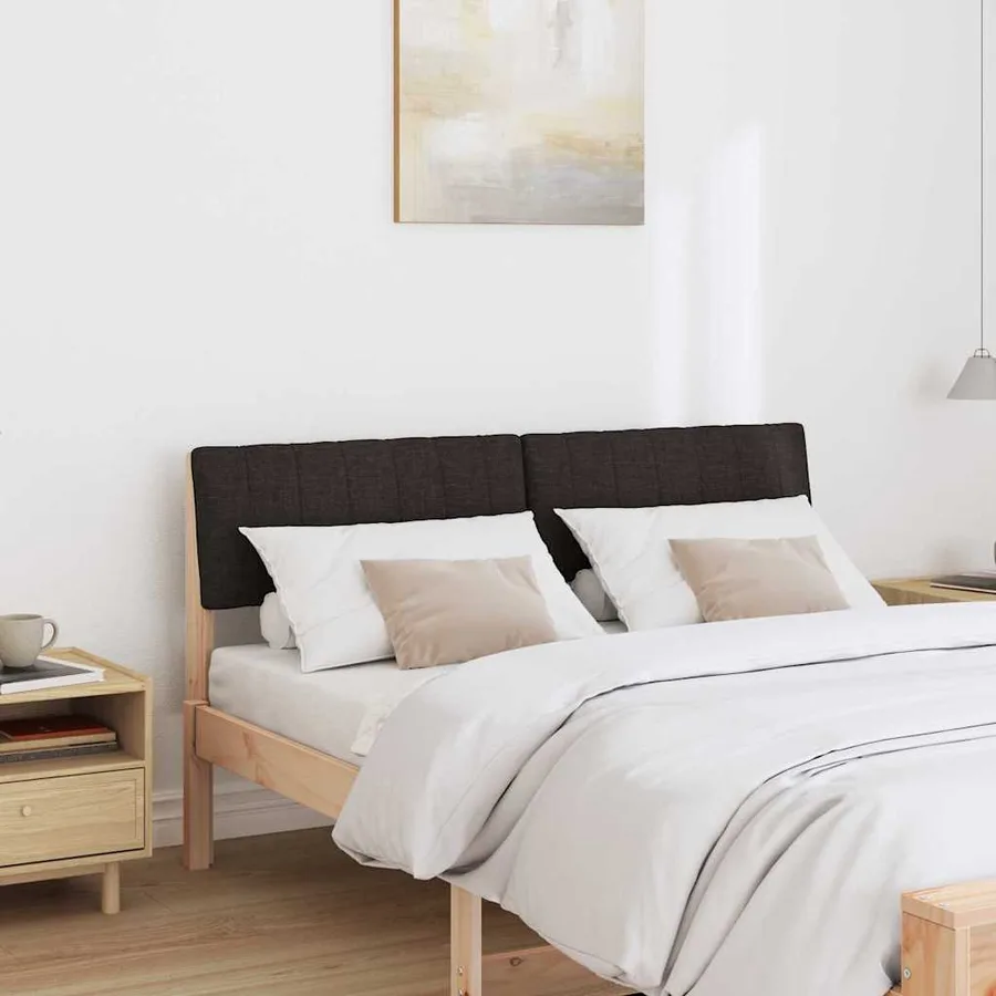 Tête de lit capitonnée Noir 140 cm Pin massif - 3