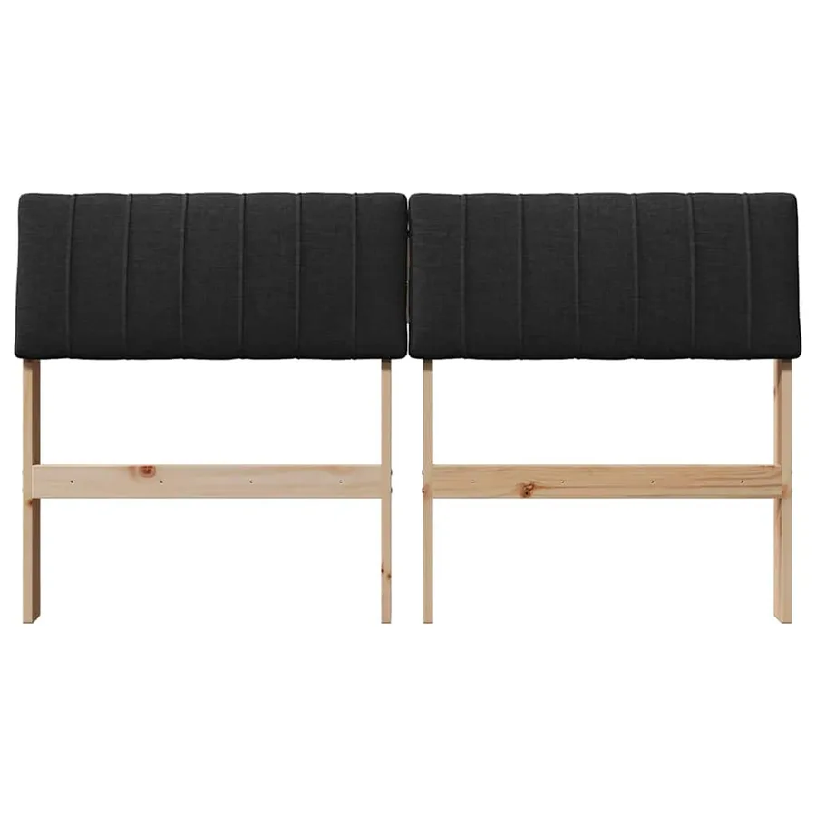 Tête de lit capitonnée Noir 140 cm Pin massif - 4