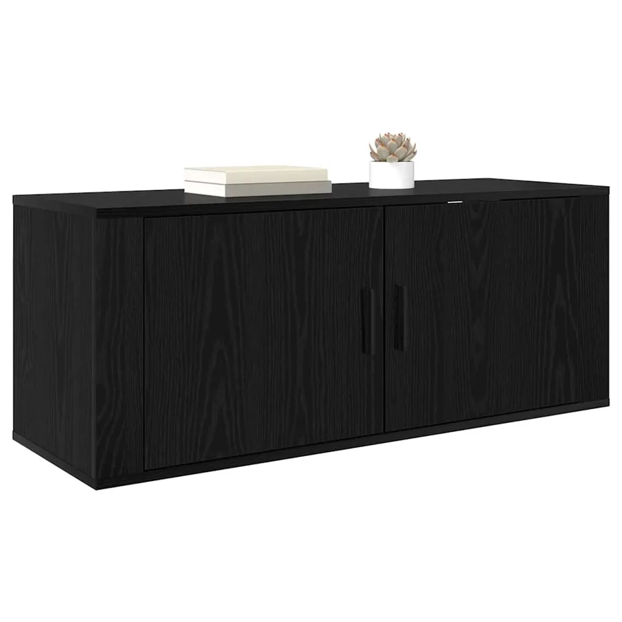 Meuble TV mural Chêne noir 100 x 34,5 x 40 cm Bois d'ingénierie - 3