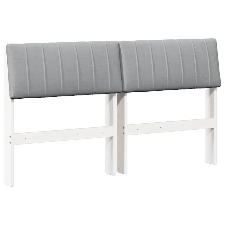 Tête de lit capitonnée Gris clair 140 cm Pin massif - 2