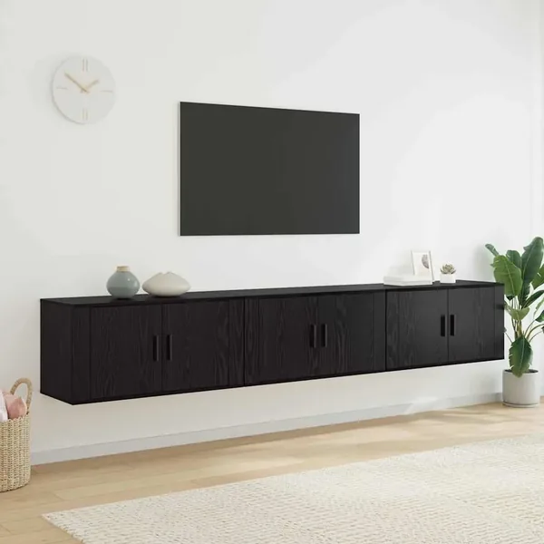 Ensemble de meuble TV mural 3 pcs Chêne noir 80 x 34,5 x 40 cm