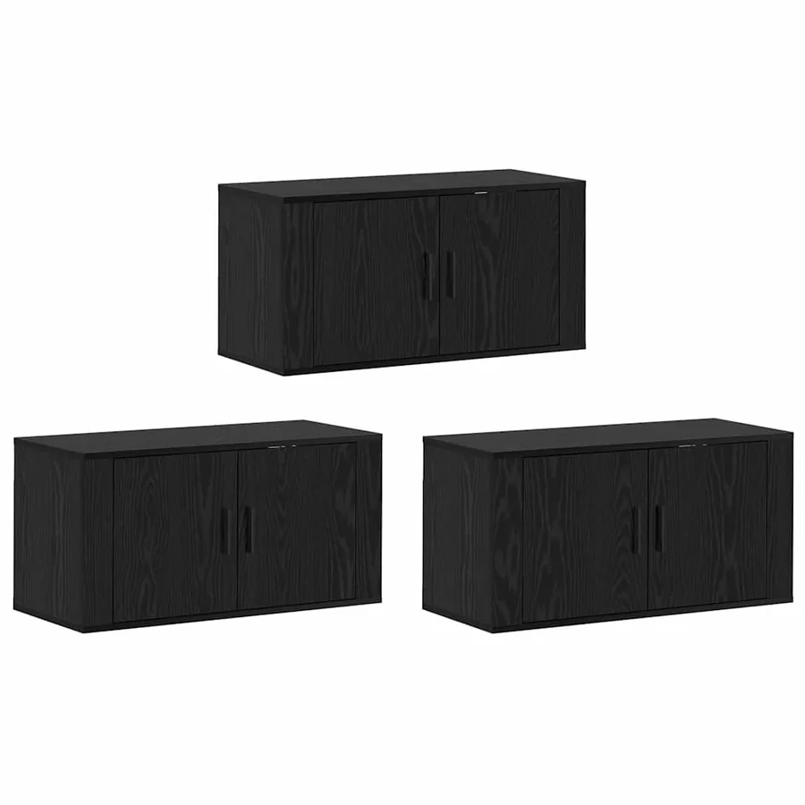 Ensemble de meuble TV mural 3 pcs Chêne noir 80 x 34,5 x 40 cm - 2