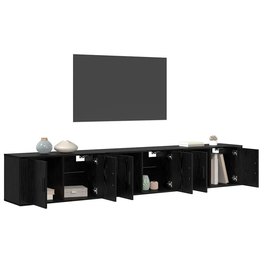 Ensemble de meuble TV mural 3 pcs Chêne noir 80 x 34,5 x 40 cm - 3