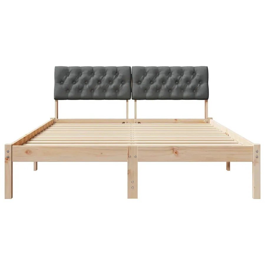 Cadre de lit avec tête de lit marron et gris foncé 150 x 200 cm - 5