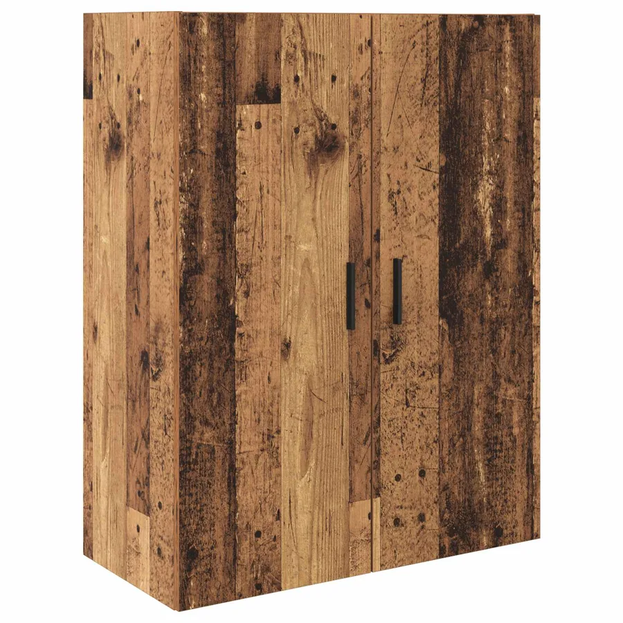 Haut Armoire 2 pcs Bois Ancien Bois Aggloméré et Verre - 7