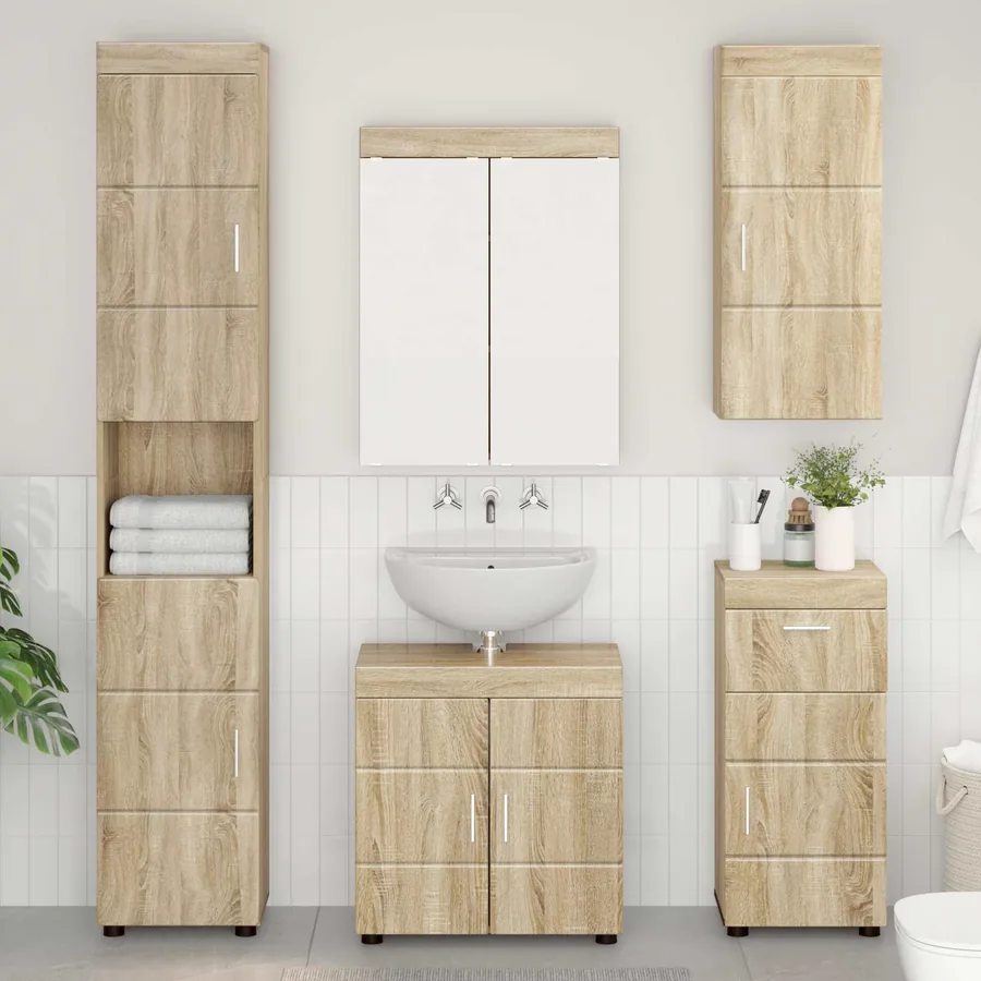 Armoire murale de salle de bain avec étagère TULUM Chêne Sonoma