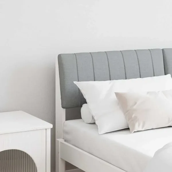 Tête de lit capitonnée Gris clair 135 cm Pin massif