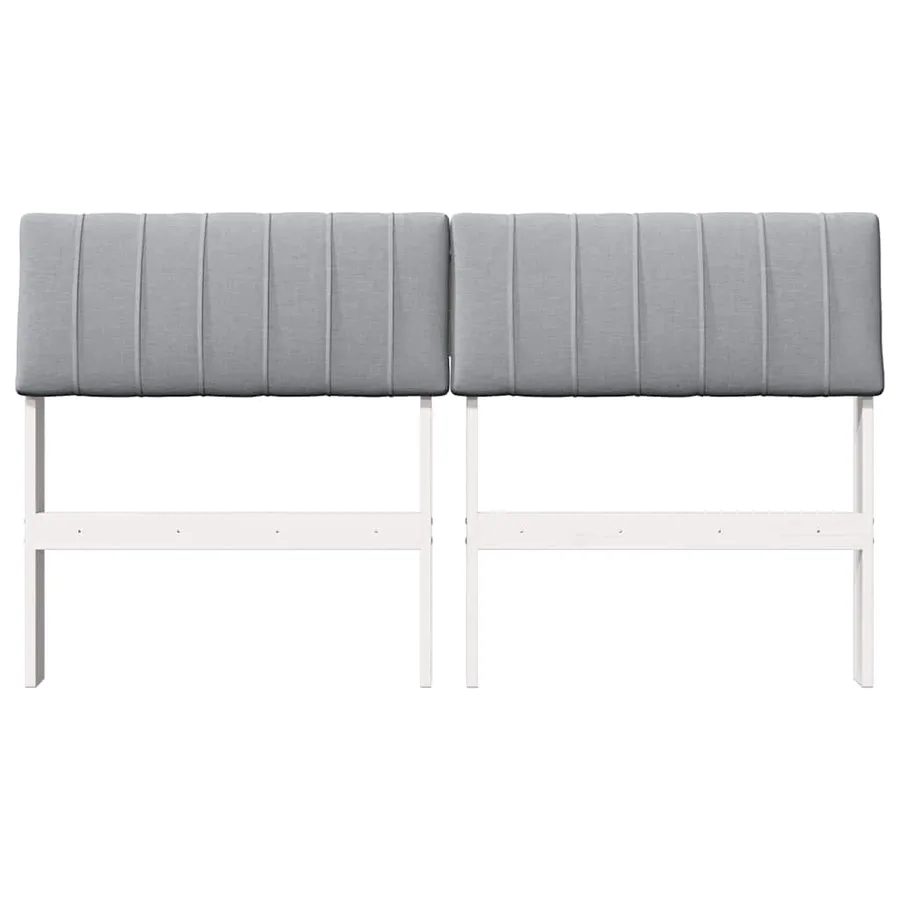 Tête de lit capitonnée Gris clair 135 cm Pin massif - 4
