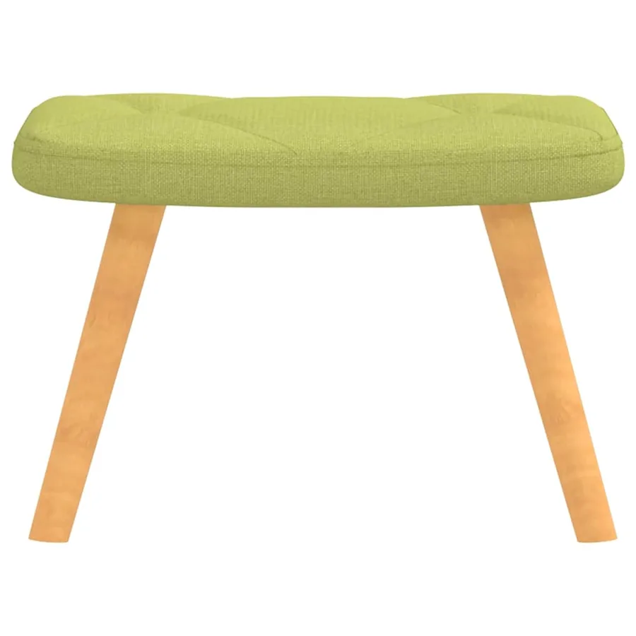 Chaise de relaxation avec tabouret Vert Tissu - 7