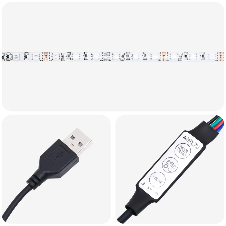 Ensemble de meuble TV mural avec éclairage LED 7 pcs - 13