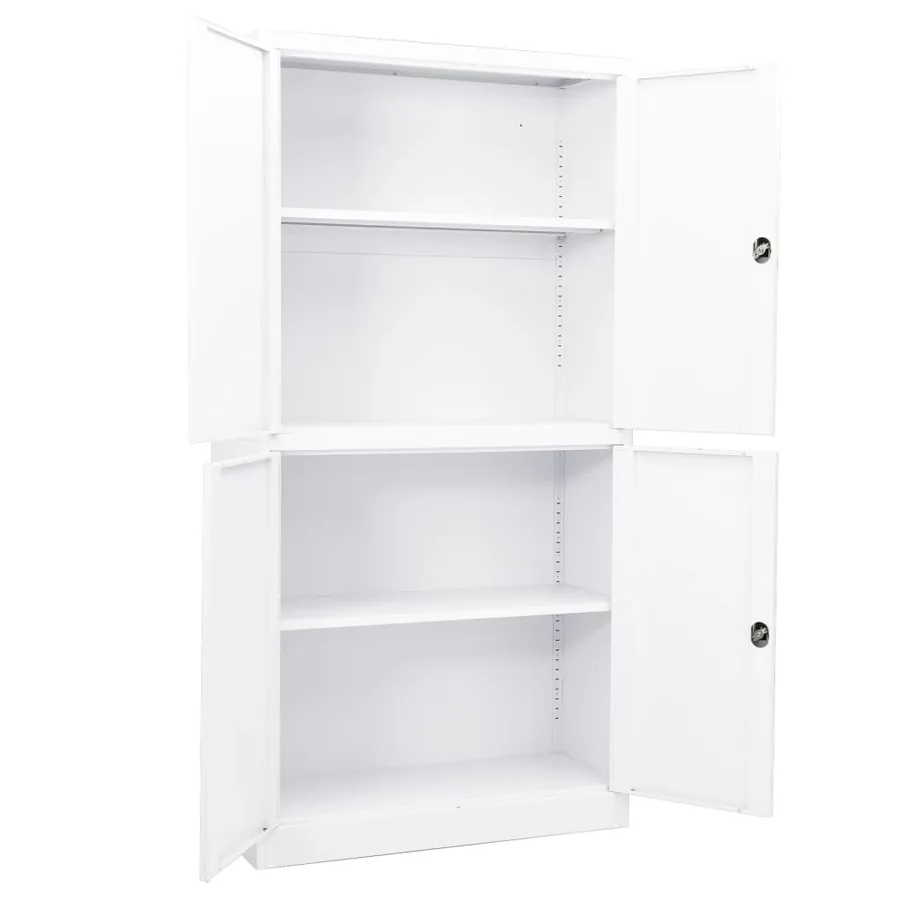 Armoire de bureau Blanc 90x40x180 cm Acier - 5