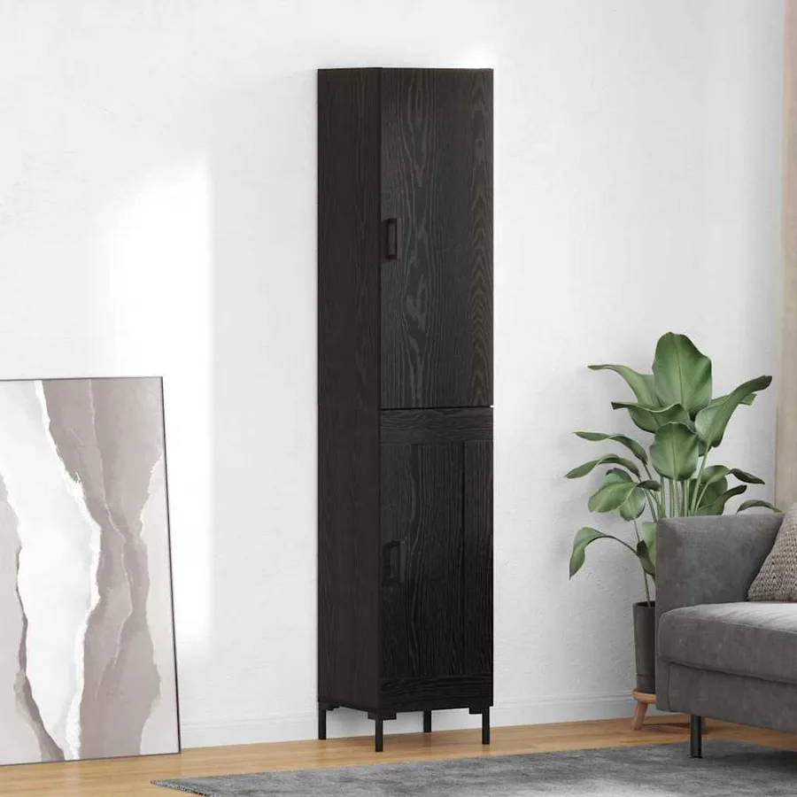 Haut Armoire Chêne noir 34,5 x 34 x 180 cm Bois d'ingénierie