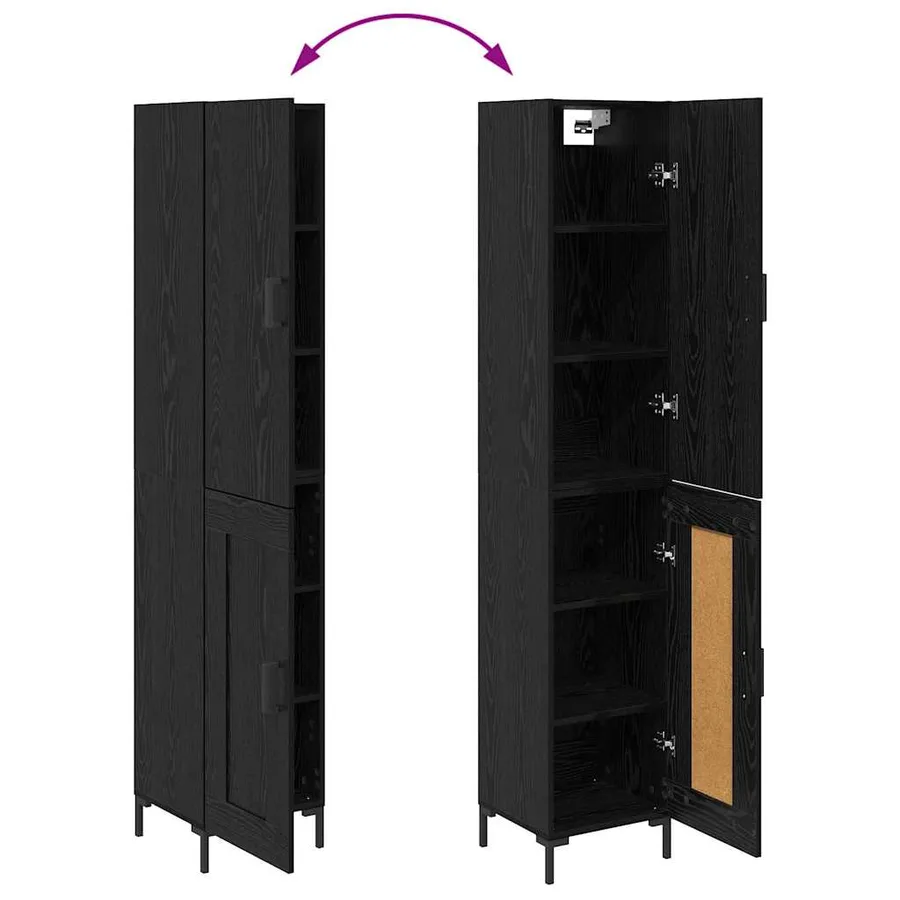 Haut Armoire Chêne noir 34,5 x 34 x 180 cm Bois d'ingénierie - 12
