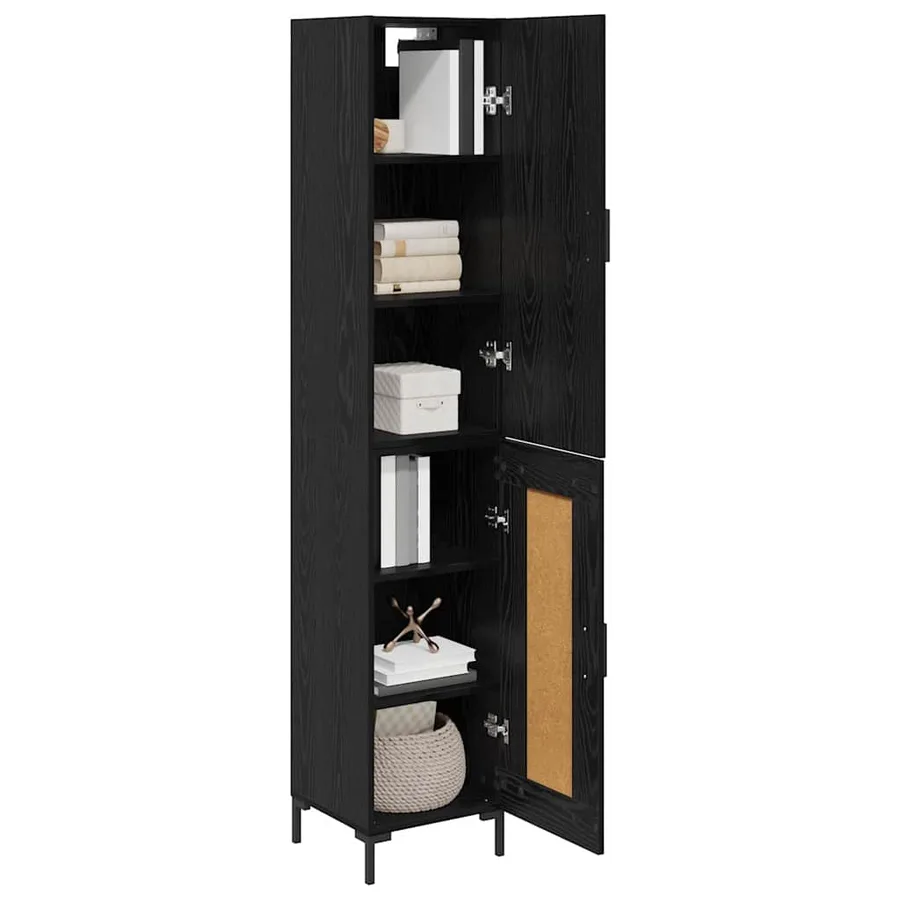 Haut Armoire Chêne noir 34,5 x 34 x 180 cm Bois d'ingénierie - 3