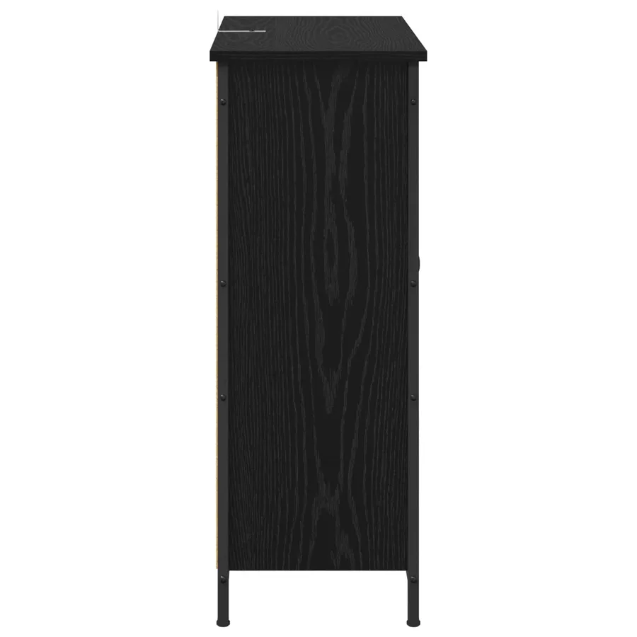 Buffet Chêne noir 70 x 30 x 80 cm Bois d'ingénierie - 7