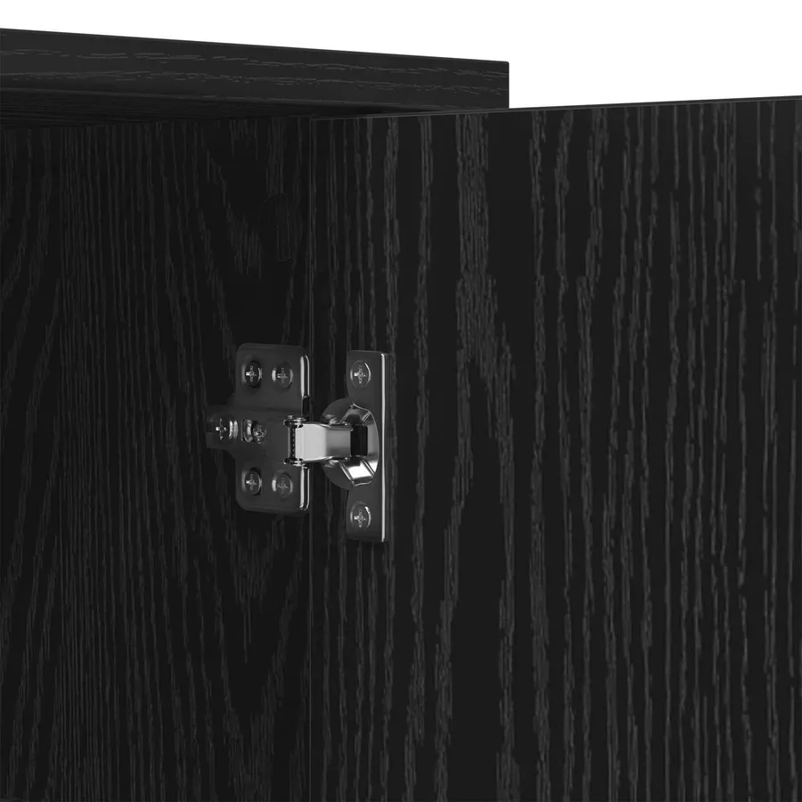 Buffet Chêne noir 70 x 30 x 80 cm Bois d'ingénierie - 9