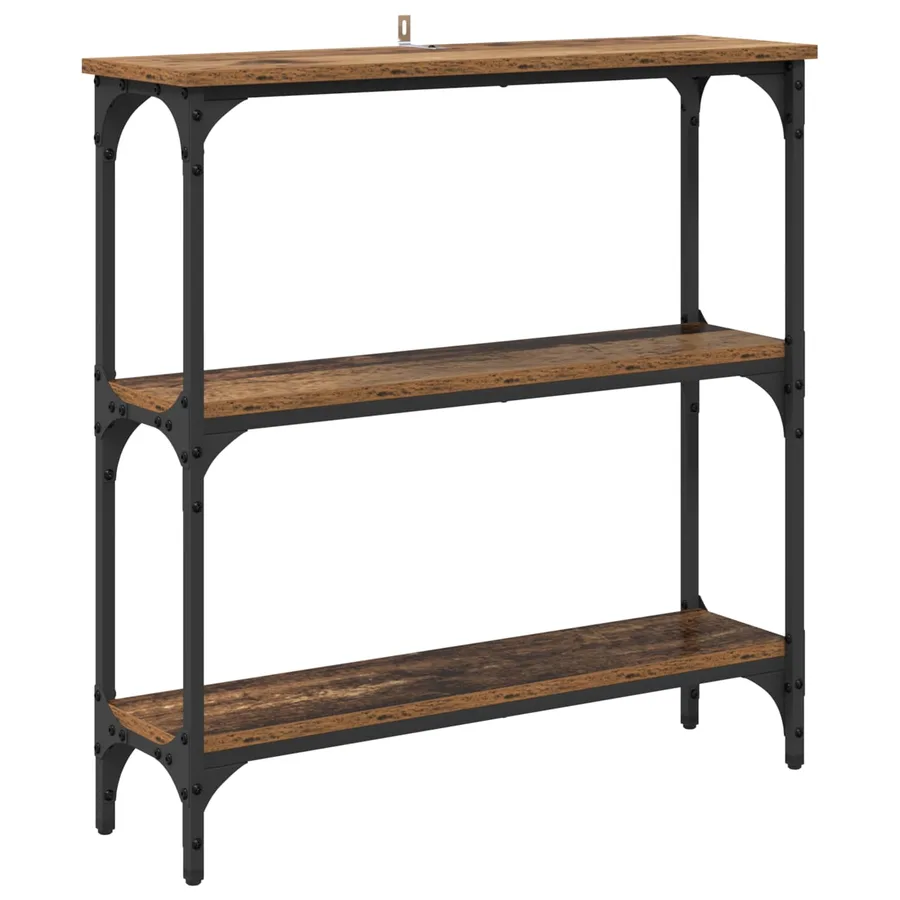 Table console Bois ancien 75 x 22,5 x 75 cm Bois d'ingénierie - 2