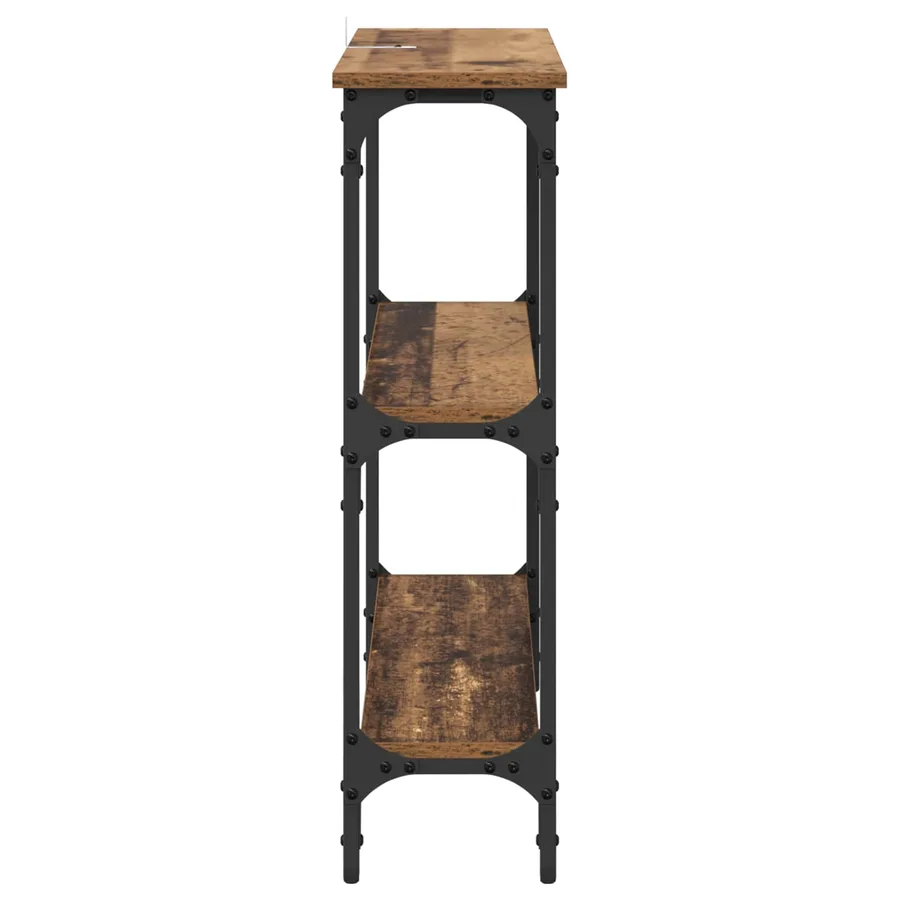 Table console Bois ancien 75 x 22,5 x 75 cm Bois d'ingénierie - 6