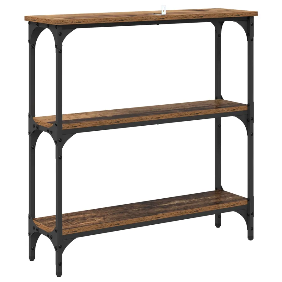 Table console Bois ancien 75 x 22,5 x 75 cm Bois d'ingénierie - 7