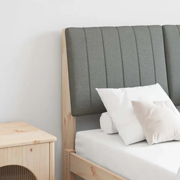 Tête de lit capitonnée Gris foncé 120 cm Pin massif