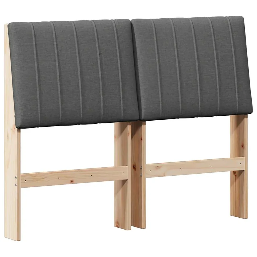 Tête de lit capitonnée Gris foncé 120 cm Pin massif - 2