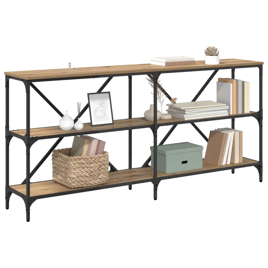 Table console Chêne artisanal 160 x 30 x 75 cm - 3