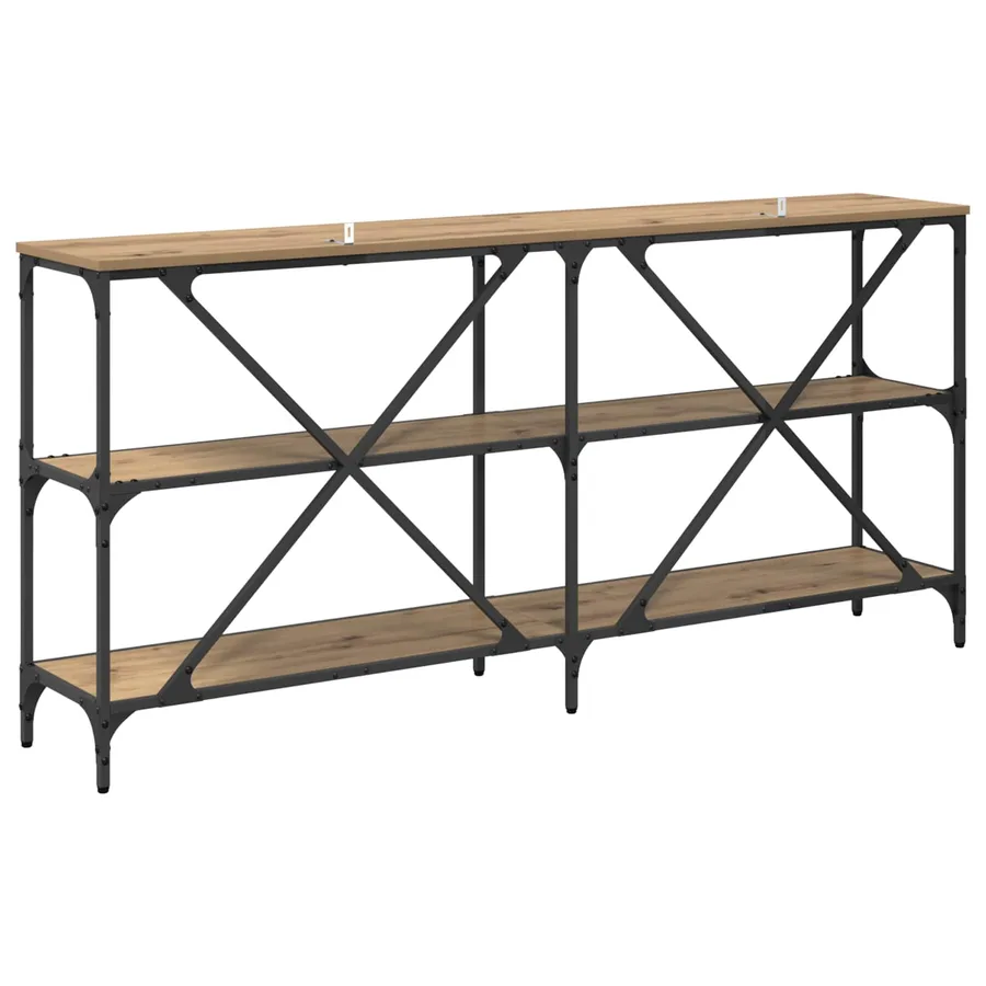 Table console Chêne artisanal 160 x 30 x 75 cm - 7
