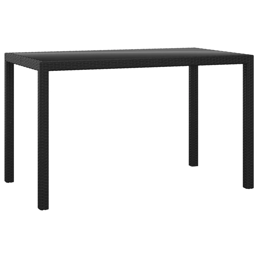 Ensemble à dîner de jardin avec coussins 3 pcs poly rotin noir - 5