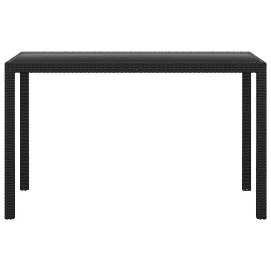 Ensemble à dîner de jardin avec coussins 3 pcs poly rotin noir - 6