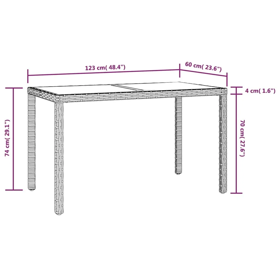 Ensemble à dîner de jardin avec coussins 3 pcs poly rotin noir - 8