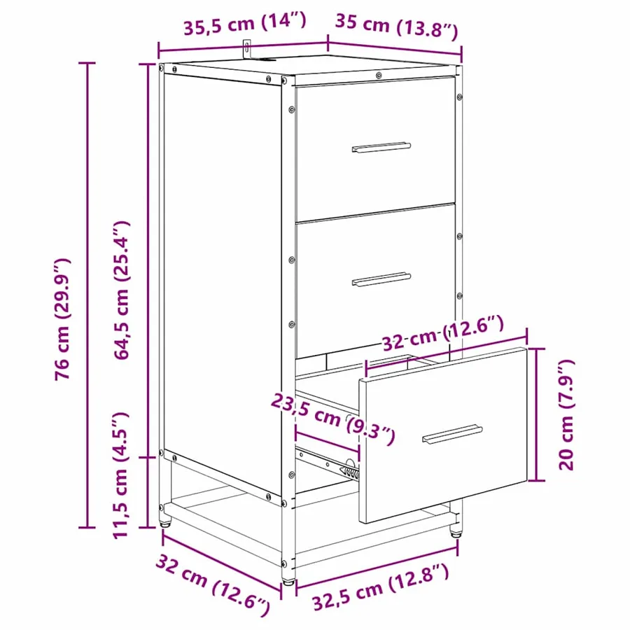 Buffet Chêne artisanal 35,5 x 35 x 76 cm - 13